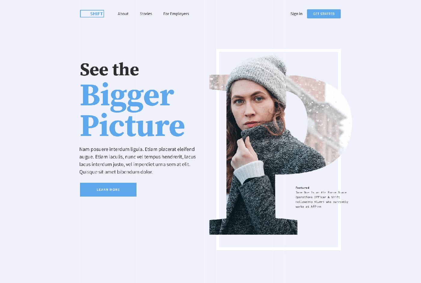 Typography focused branding example