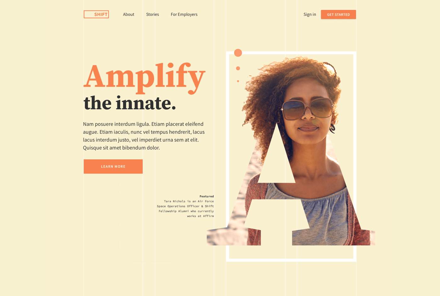 Typography focused branding example